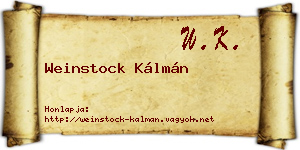 Weinstock Kálmán névjegykártya